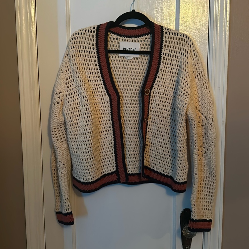Re/Done Crochet Cardigan